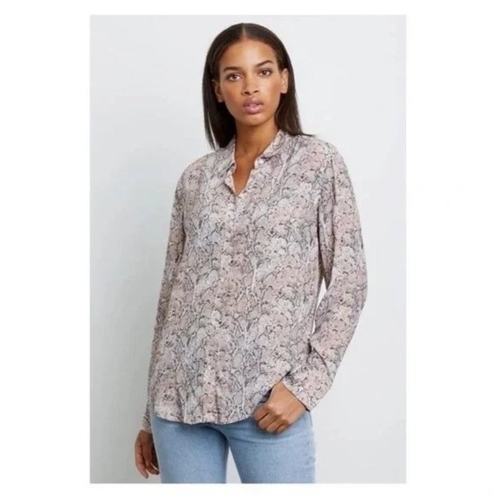 Rails Kathryn Watercolor Snake Print Button Down Shirt Women's Small